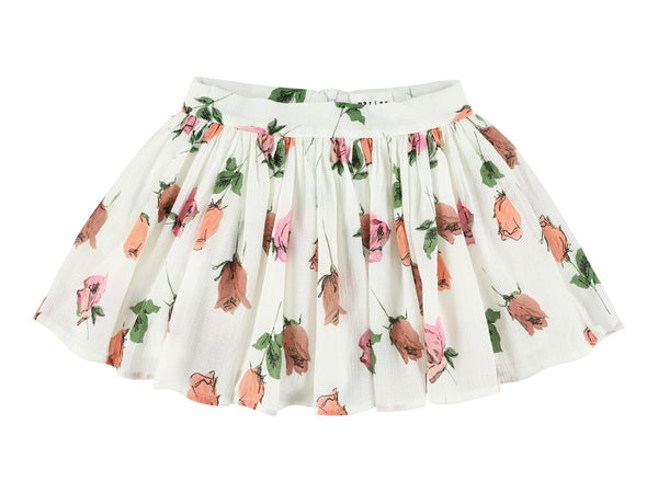 SPRINT ROSES SKIRT WITH ZIPPER - WHITE