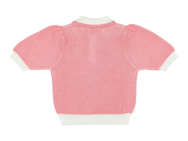 WALLABY VINTAGE CROPPED FITTED GIRLS POLO - MARZIPAN