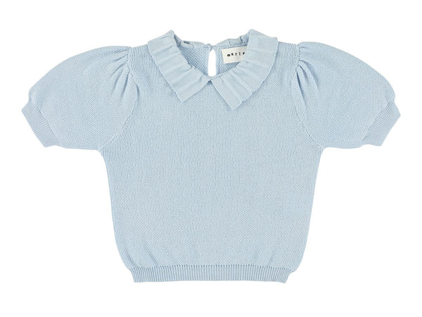 WESLEY VINTAGE CROPPED FITTED PULLOVER - SKY