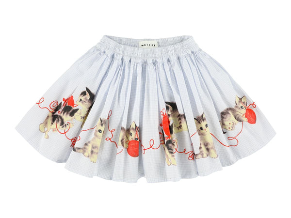 WIZZ KITTENS SKIRT WITH ELASTIC WAISTBAND - BLEU