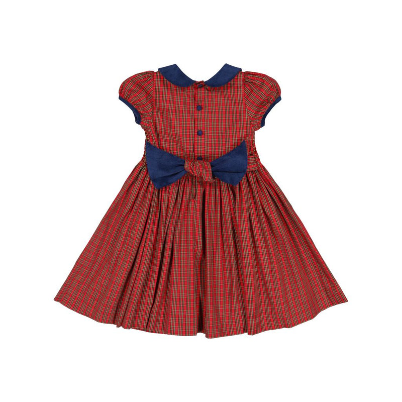 ANGELICA RED TARTAN SMOCKED DRESS