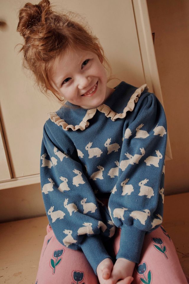 BUNNY PULLOVER - AA123 - LAPIN BLEU