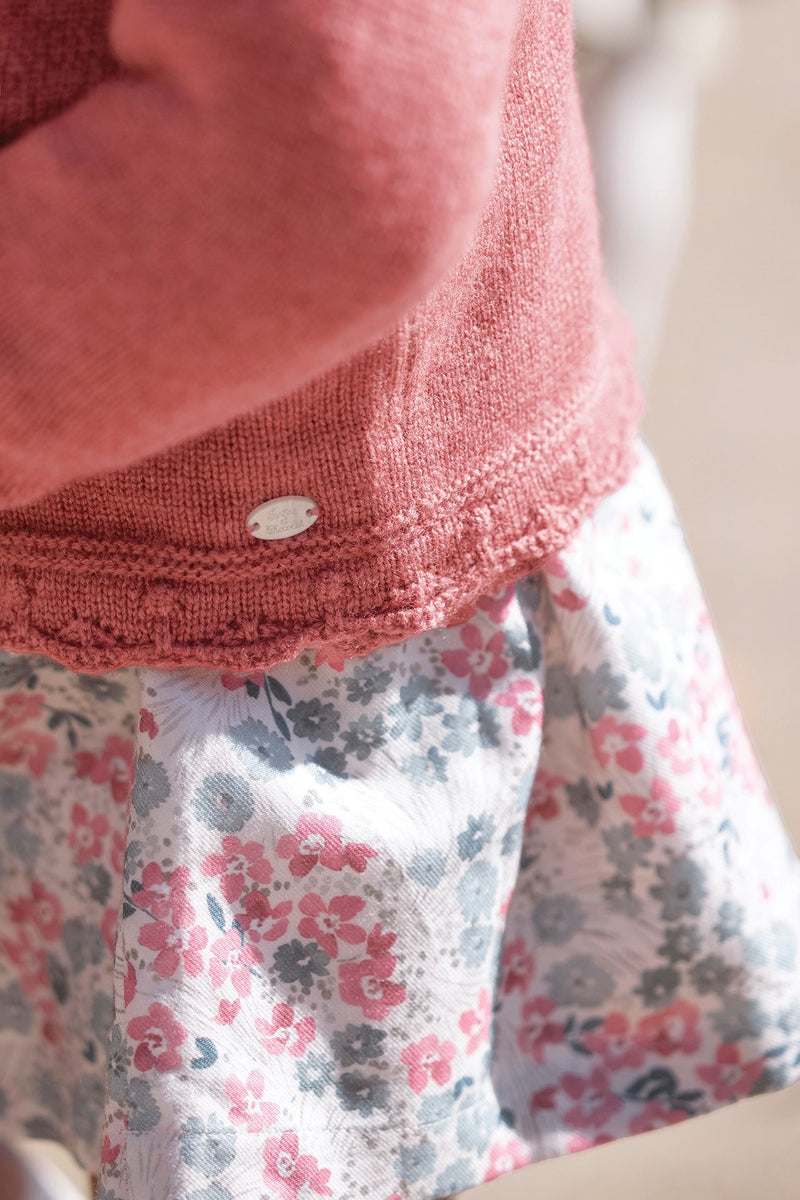 BABY ECOLE BUISSSONNIERE CARDIGAN7 - framboise chiné