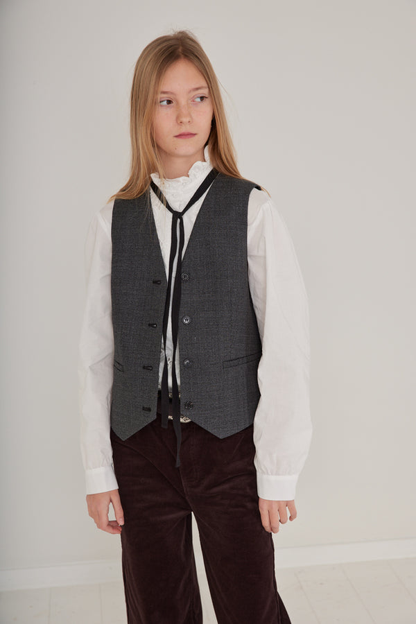 G Oxford Vest - Black/Grey Tweed