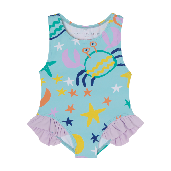BABY GIRL CRABS POLYAMIDE JERSEY SWIMSUIT W/FRILLS